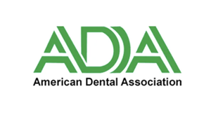 Logo of the American Dental Association in green.