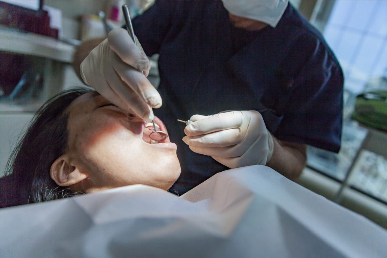 Patient receiving dental care